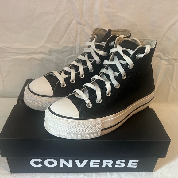 Converse Classic Black and White High-Tops - Picture 1 of 7